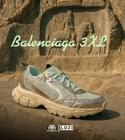 کفش کتانی مردانه و زنانه سبز طلایی Balenciaga 3XL