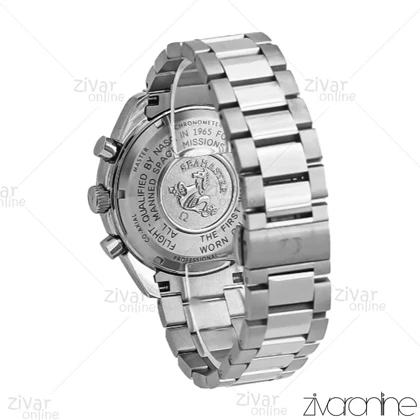 ساعت امگا اسپیدمستر مردانه سه موتوره سیلور صفحه مشکی 107152