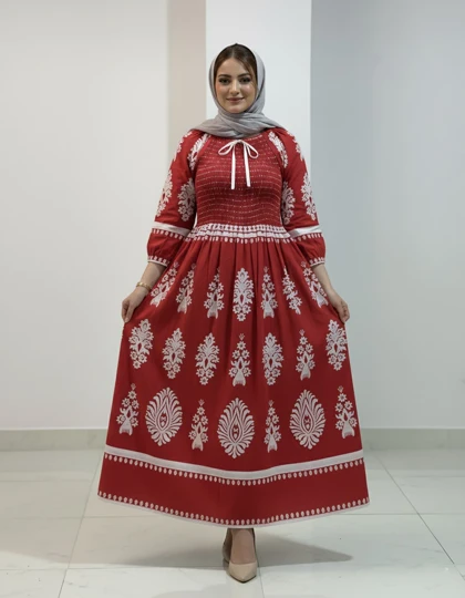 پیراهن ساحلی وارداتی طرح نقشینه 7309