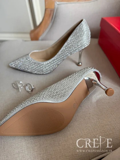 کفش مجلسی تمام نگین پاشنه 7 سانت