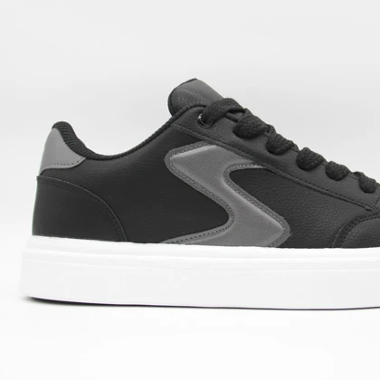 کتانی اسکیچرز کژوال مشکی طوسی بزرگپا کد 6848