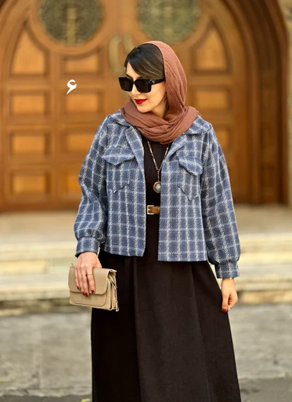 ست پیراهن مانتویی و کت شانل آلا