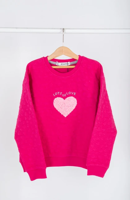 بلوز ژاکارد قلبی ریز