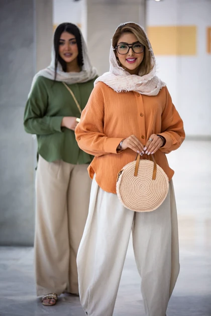 مانتو لینن پنبه پیراهنی