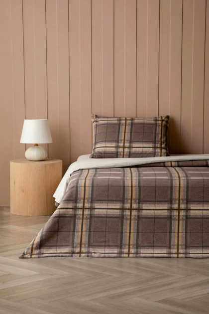 سرویس روتختی یک نفره English Home مدل Windsor Plaid پنبه و پلی‌استر - قهوه‌ای