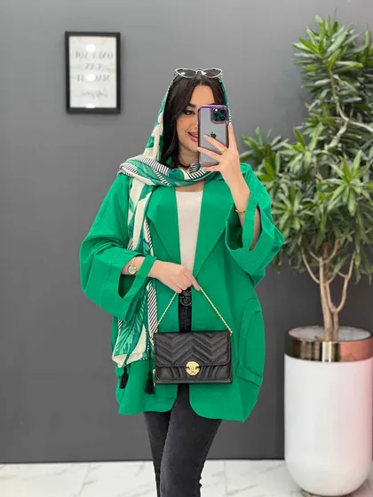 مانتو لینن آستین برش‌دار