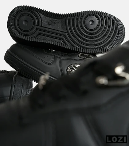 کفش کتانی مردانه و زنانه مشکی نایک NIKE AIR FORCE 1.7 lv8 Black gold مدل 7061