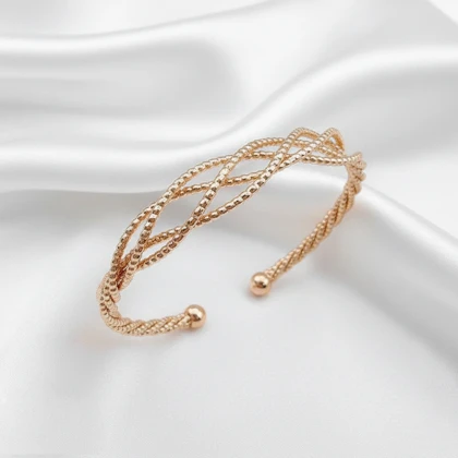 بنگل ژوپینگ طلایی طرح بافت گره‌ای