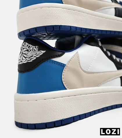 کفش کتانی مردانه کرم سفید مشکی NIKE travis scott