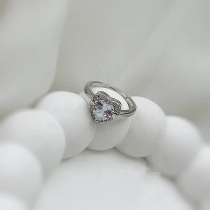 انگشتر قلب جواهری استیل (برای الماس زندگیت...)