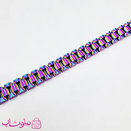 دستبند مردانه زنانه استیل طرح رولکس هولوگرامی