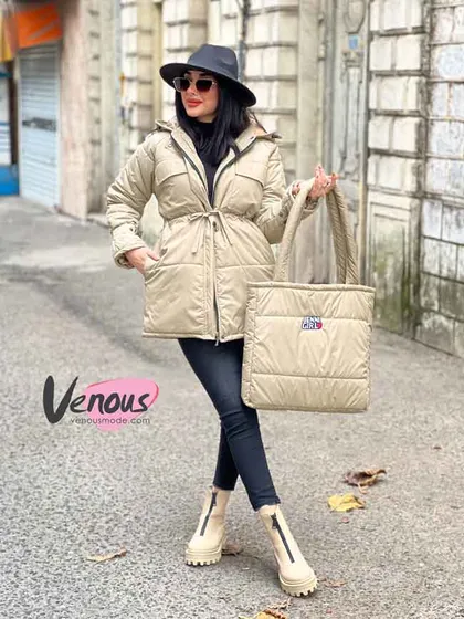 کاپشن کمرگت کیف دار
