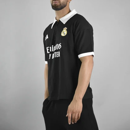 پولوشرت نیم زیپ اسپرت رئال مادرید مدل CMP-Adidas -3E827 مشکی