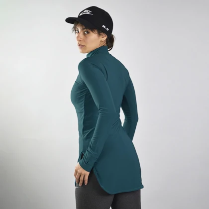 استرج آستین بلند نیم زیپ ورزشی زنانه نایک مدل VHD-3K1452 کله غازی