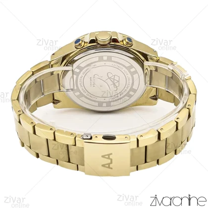 ساعت الکسا پریمیر A0064 مردانه سه موتوره طلایی صفحه مشکی 106229