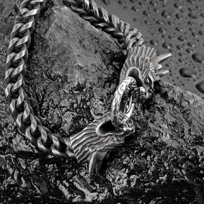 دستبند تیتانیوم مردانه Vintage Men Chain Bracelet K2