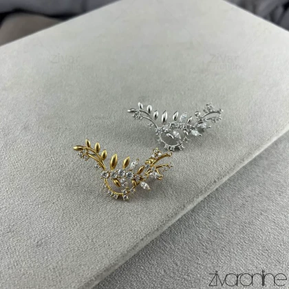 گوشواره زنانه کراس مدل گل تمام نگین 20418