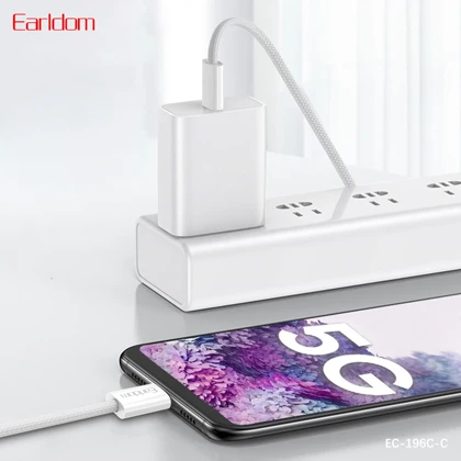 کابل دو سر تایپ سی ارلدام مدل EC-196C-C توان 60 وات 1 متر