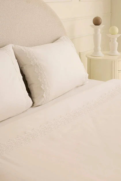 سرویس روتختی دو نفره Karaca Home مدل Lunelle پنبه‌ای - سفید