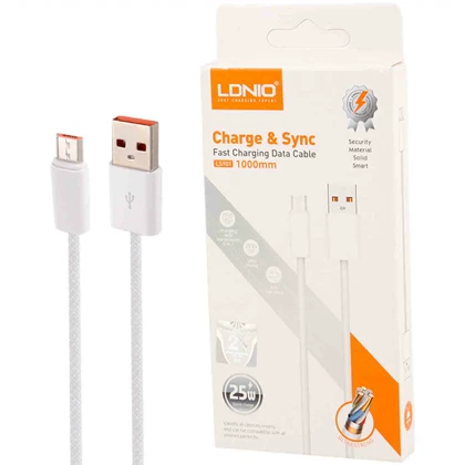 کابل میکرو یو اس بی الدنیو Ldnio مدل LS901 توان 25 وات 1 متر