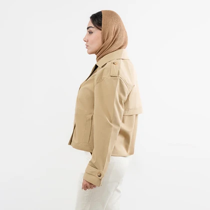 ترنچ کت دبل برست اورسایز زنانه - 62251174