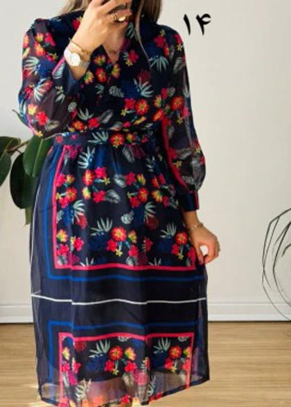 پیراهن حریر سرمه سری 21