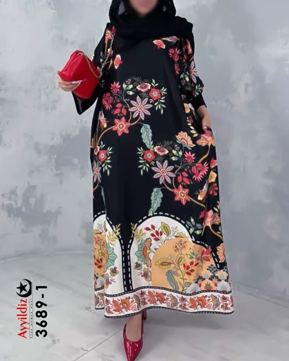 کفتان / مانتو/ پیراهن بلند زنانه سایز بزرگ کد 3689