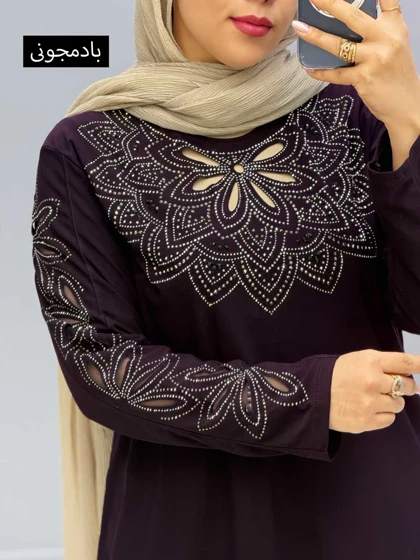 بلوز یقه گرد ویسکوز نیسا کد 205631