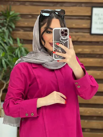 مانتو جلو بسته بغل دو دکمه