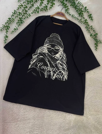 تیشرت لانگ طرح دار