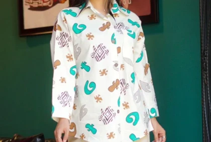 مانتو زنانه لینن طرح دار