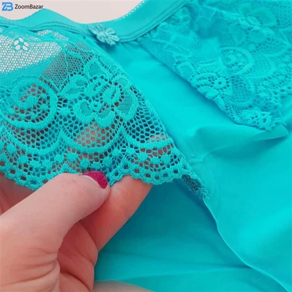 ست شورت و سوتین زنانه پانیذ مدل 9013 رنگ آبی فیروزه ای