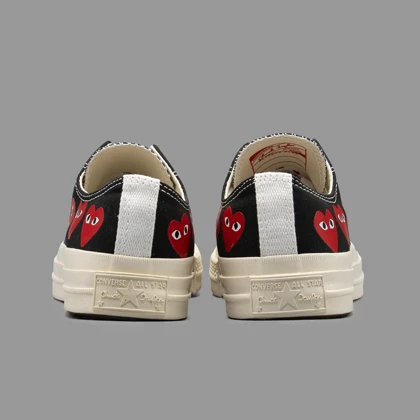 کانورس پلی مولتی هارت مشکی ساق کوتاه Converse Cdg Play Multi Heart Black Lowtop