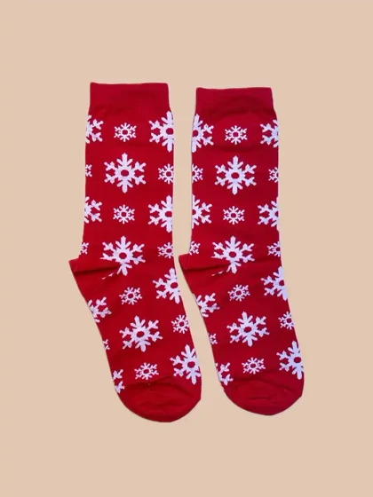 جوراب ساق بلند زنانه طرح دونه برف