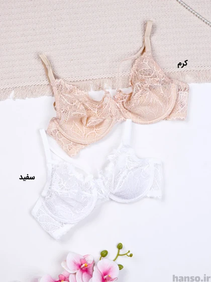 ست شورت و سوتین فنردار گیپور روژان Rojan کد 450