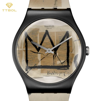 ساعت مچی سواچ SWATCH UNTITLED BY JEAN-MICHEL BASQUIAT SUOZ355