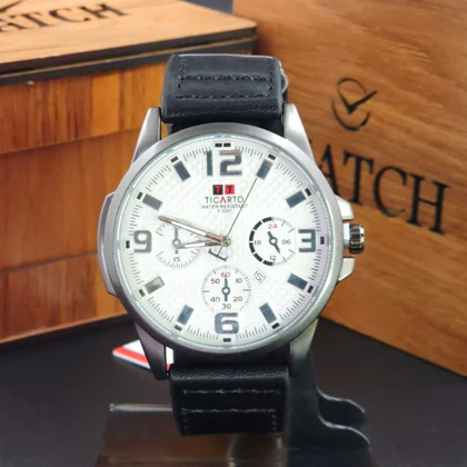 ساعت مچی مردانه تیکارتو Ticarto MT3359G سبک 3 موتوره تاریخ دار کد 2