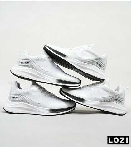 کفش کتانی بزرگ پا سفید مشکی Nike air zoom