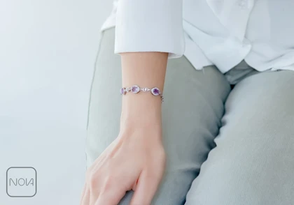 دستبند نقره آمیتیست