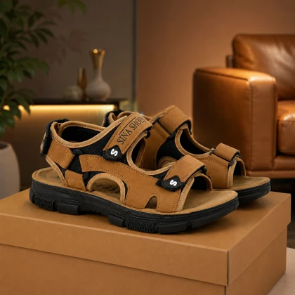 کفش صندل مردانه تابستانی مدل Sina Shoes -عسلی