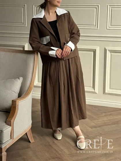 کت و دامن لینن طرح تنیس