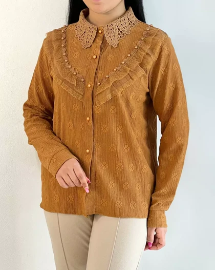 شومیز جلو دکمه مزونی کد 5547