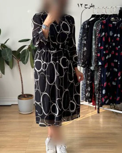 پیراهن حریر سرمه سری 18