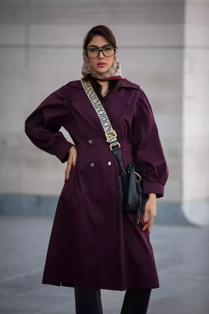 بارانی کتان بلند پشت کش