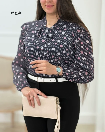 شومیز حریر زنانه پاپیون کد محصول 1560