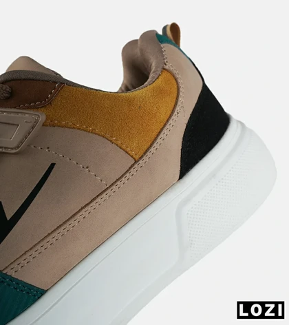 کفش کتانی مردانه کرم سبز FASHION مدل 7885