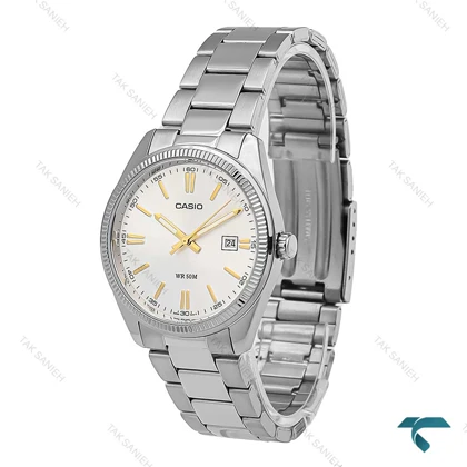 ساعت مچی مردانه کاسیو MTP-1302 سیلور ایندکس طلایی Casio-7107-G