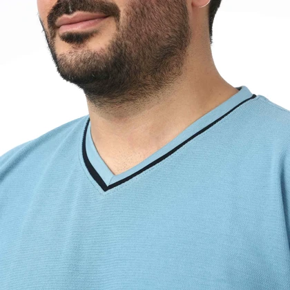 تیشرت آستین کوتاه یقه هفت مردانه کاکتوس مدل 26125410