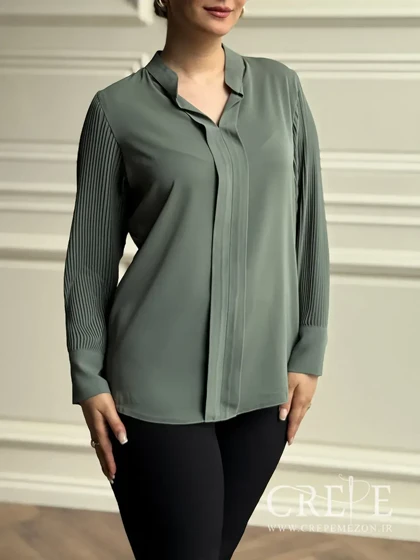 شومیز دوپیله آستین پلیسه