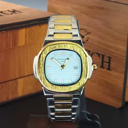 ساعت مچی مردانه پتک فیلیپ Patek Philippe تاریخ دار با قفل پروانه ای ضامن دار کد 1